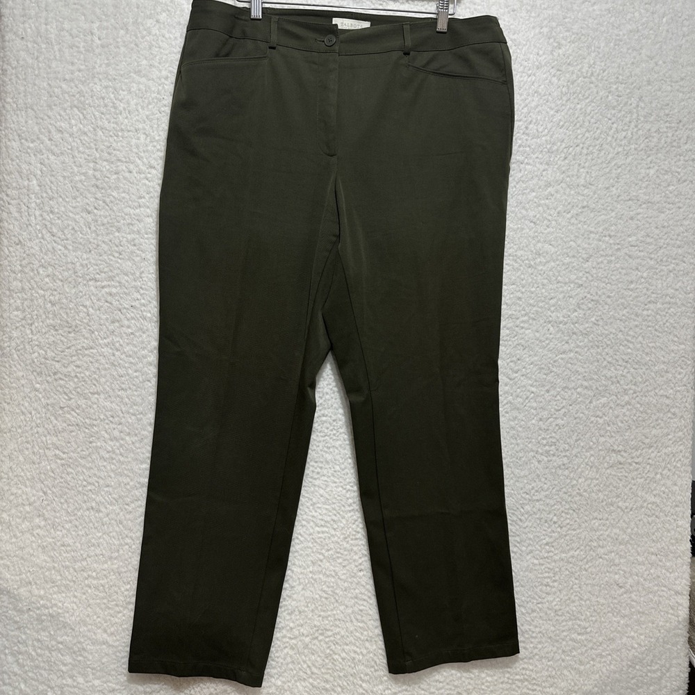 Talbots Heritage Green Trouser Pants Women's Size 16W